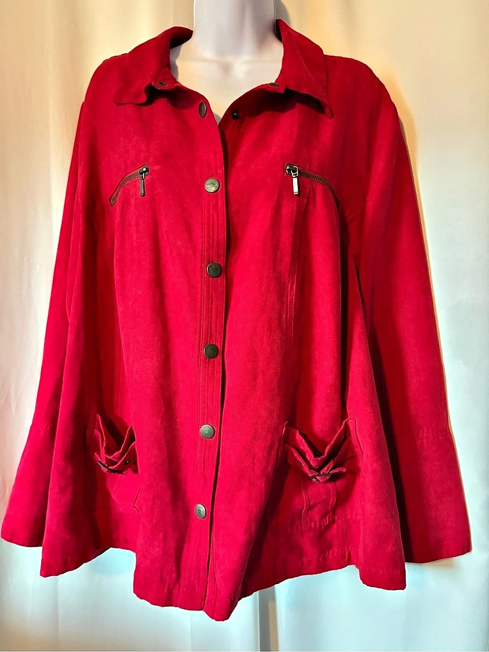 Penningtons Red Utility Jacket Size 20 Like New